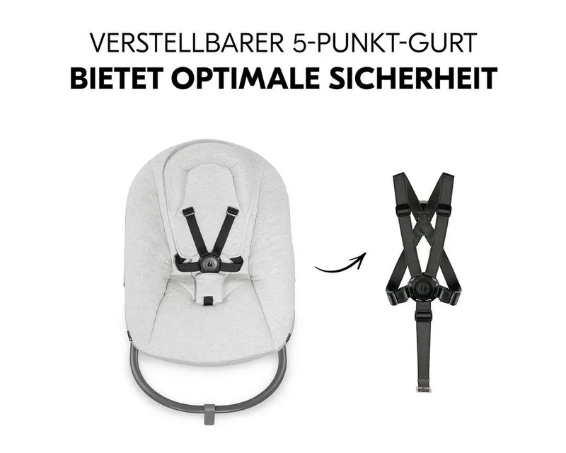 Hochstuhltablett Bouncer 2in1 Premium - Light Grey, Neugeborenenaufsatz & Baby Wippe für Alpha & Beta Hochstuhl ab Geburt by Hauck – product photo 2 of 3