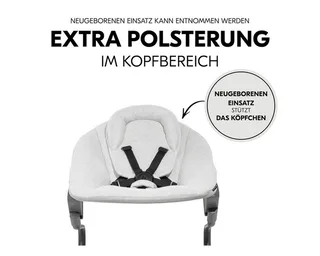 Hochstuhltablett Bouncer 2in1 Premium - Light Grey, Neugeborenenaufsatz & Baby Wippe für Alpha & Beta Hochstuhl ab Geburt by Hauck – product photo 3 of 3