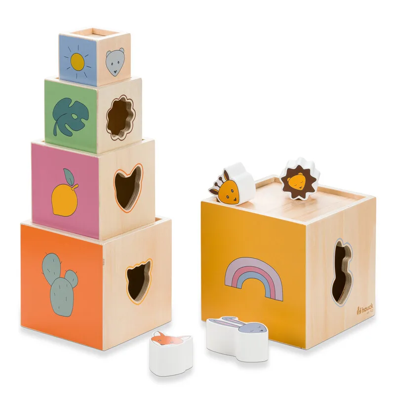 Holz Stapelturm mit Formen - Stack N Raise von Hauck – Produktfoto