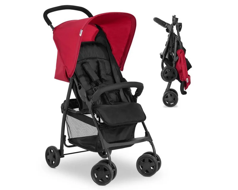 Kinder-Buggy Buggy Sport - Red, mit Liegeposition und Einhand-Faltmechanismus van Hauck in Rot – productfoto