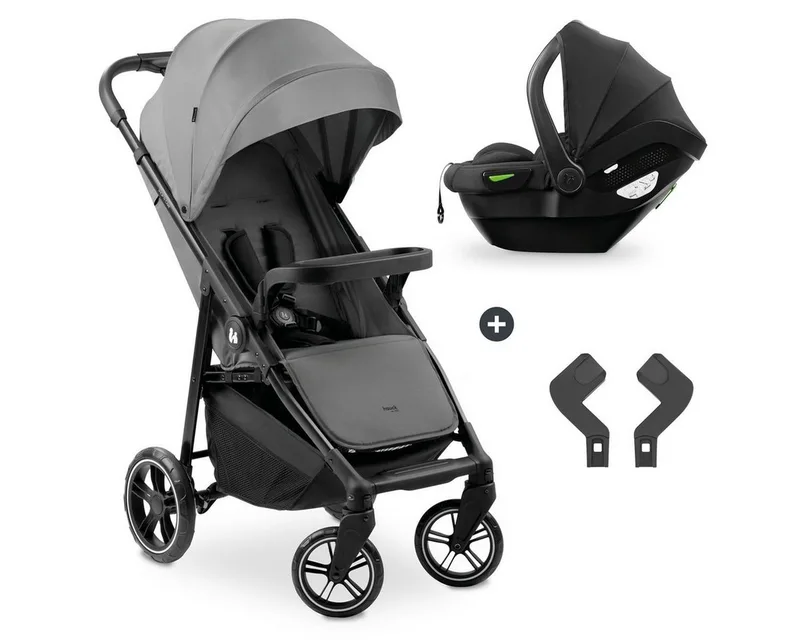 Kinder-Buggy Shop N Care 2in1 - Grey, Kinderwagen Sportwagen Set inkl. Babyschale bis 22 kg klein faltbar van Hauck in Grau – productfoto
