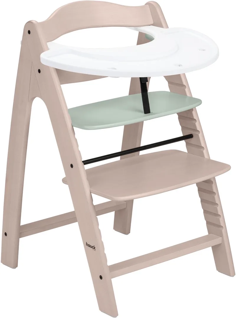 kinderstoel set Arketa N Play - houten kinderstoel met speelblad - FSC®-gecertificeerd beukenhout - Mint de Hauck en Whitewashed – photo produit