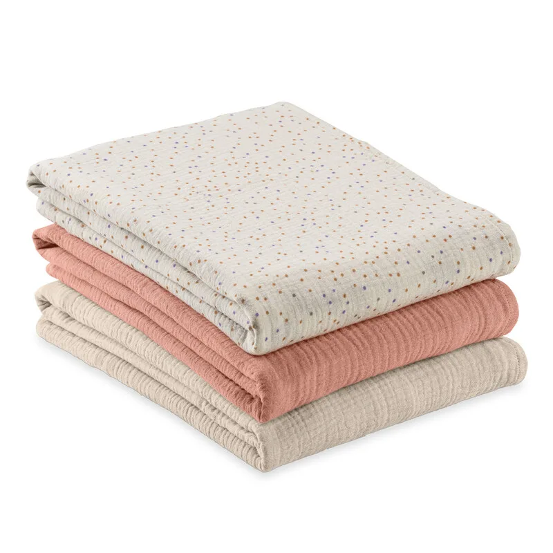 Mullwindeln / Mulltücher / Spucktücher Cuddle N Clean – 3er Set 80 x 80 cm – Beige Punkte / Kork / Beige by Hauck – product photo