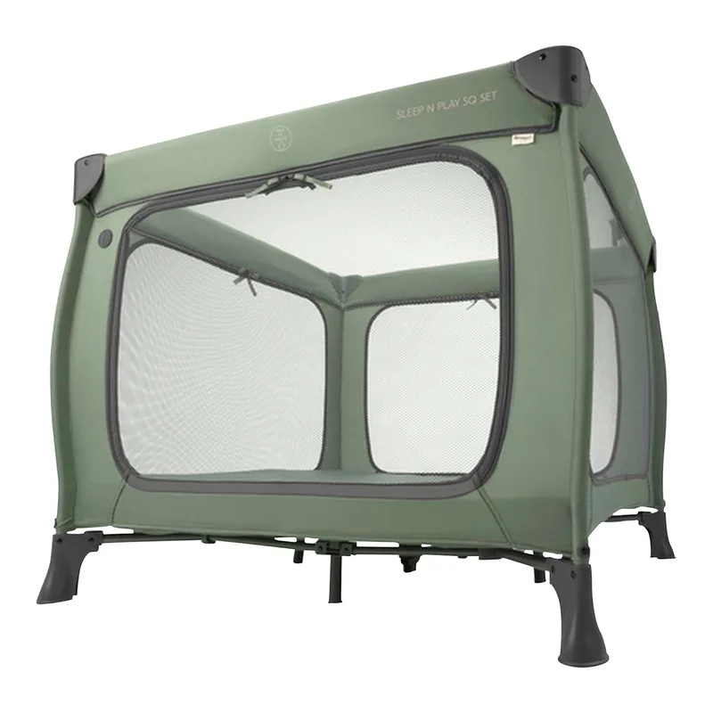 Sleep N Play SQ Set - Campingbedje - Extra grote doorgang von Hauck in Dunkelgrün – Produktfoto 2 von 3