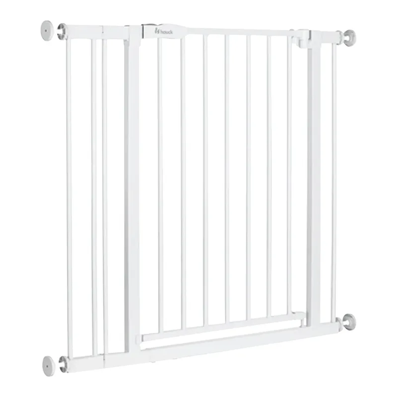 Tür- & Treppenschutzgitter Open N Stop​ 2 inkl. Verlängerung 9 cm, 84-89 cm fra Hauck i Hvid, 84 × 77 mm – produktbillede 1 af 3