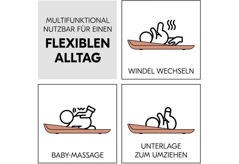 Wickelauflage Change N Clean von Hauck in Braun – Produktfoto 4 von 5