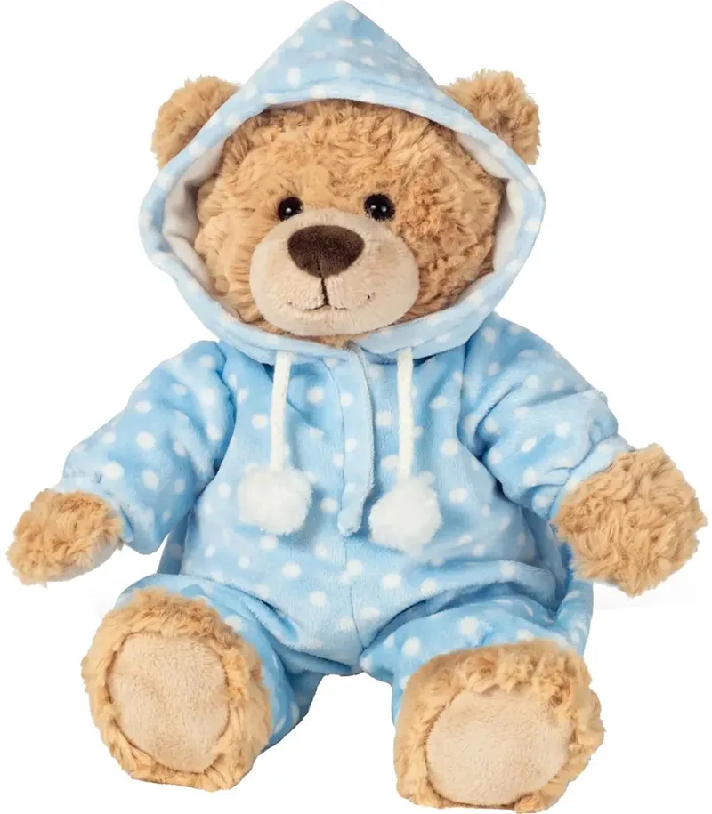Knuffel Beer met Pyjama Blauw de Hermann Teddy Collection en Marron – photo produit