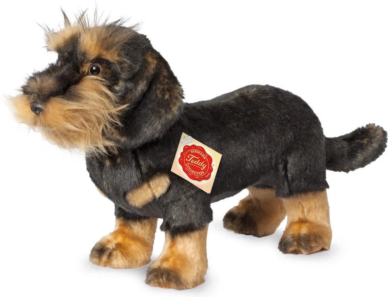 Hermann Teddy Peluche Teckel à Poil Dur 28 Cm de Hermann Teddy Collection en Noir, Marron – photo produit