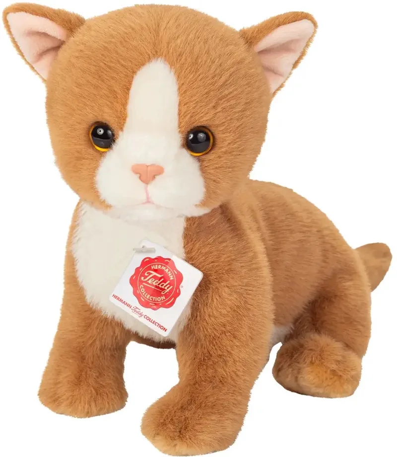 Knuffel Kat Kitten 24cm fra Hermann Teddy Collection i Rød – produktbillede