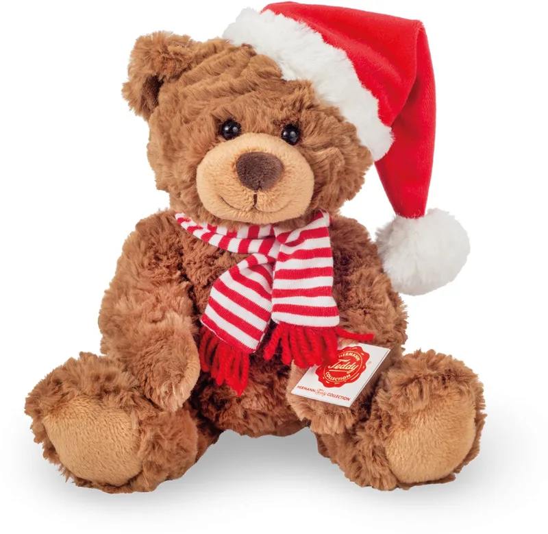 Knuffel Kerst Teddybeer 30cm de Hermann Teddy Collection en Multicolore – photo produit