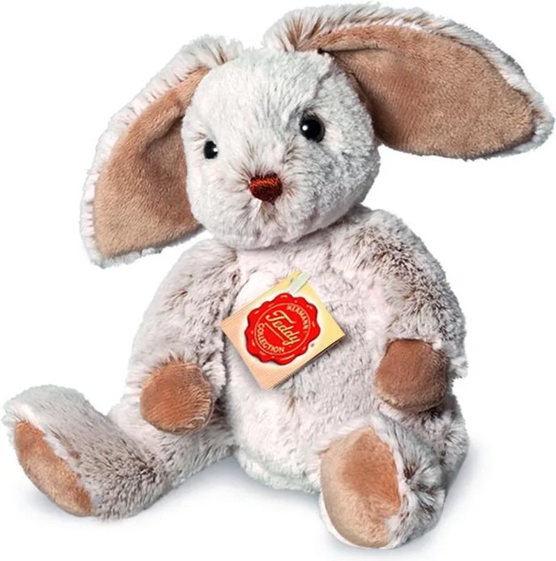 Knuffel Konijn 25 cm de Hermann Teddy Collection en Gris – photo produit