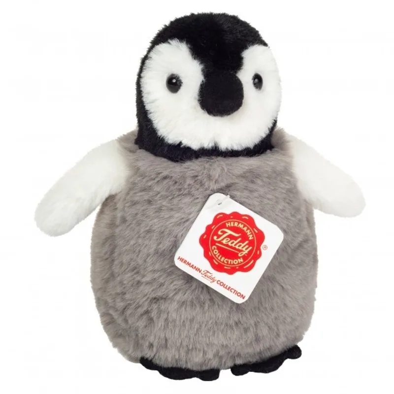 Knuffel Pinguin 15 cm van Hermann Teddy Collection in Grijs – productfoto