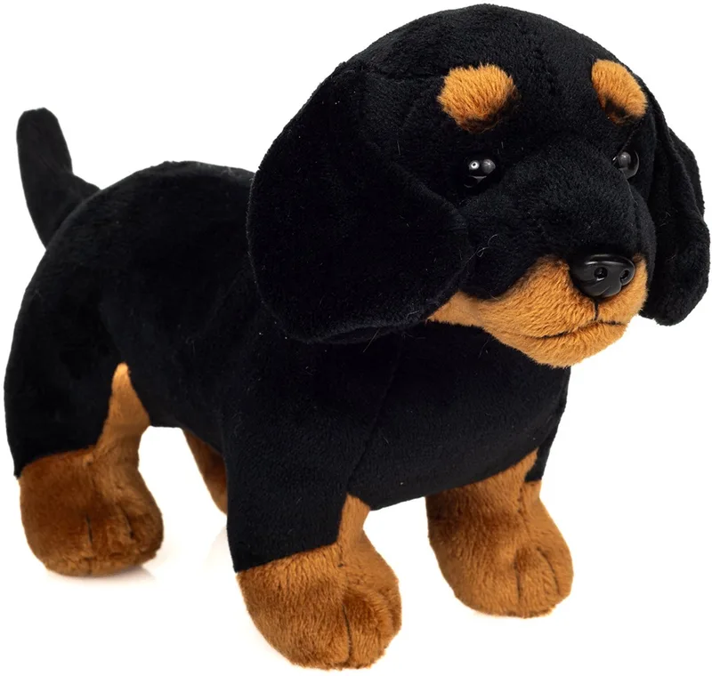 Knuffel Teckel Staand 21 cm de Hermann Teddy Collection en Noir – photo produit