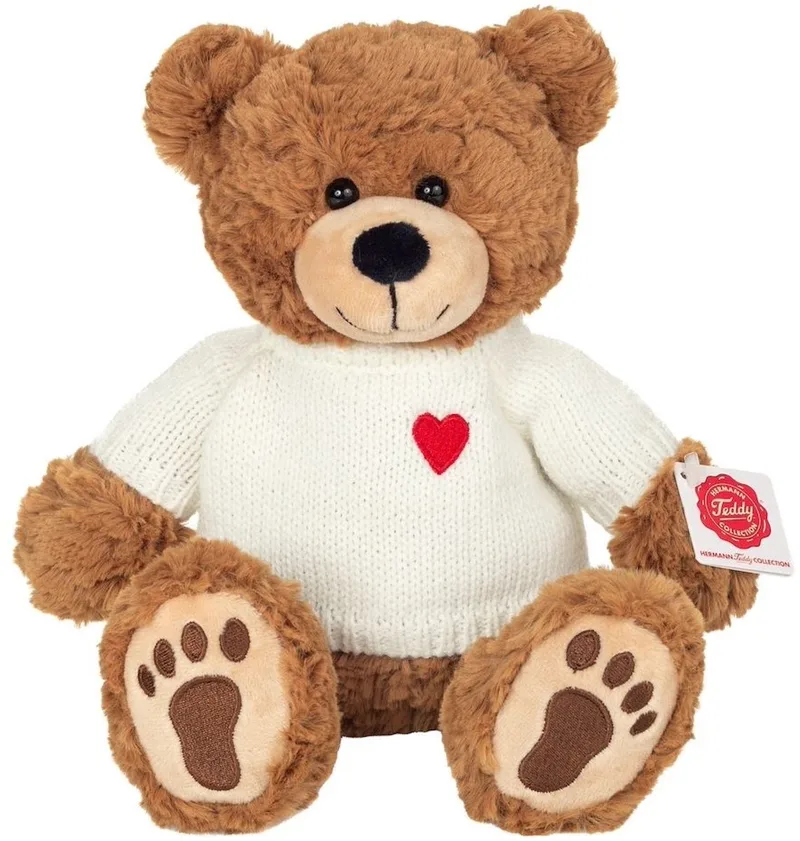 Knuffel Teddy Percy met Trui 30cm de Hermann Teddy Collection en Marron – photo produit