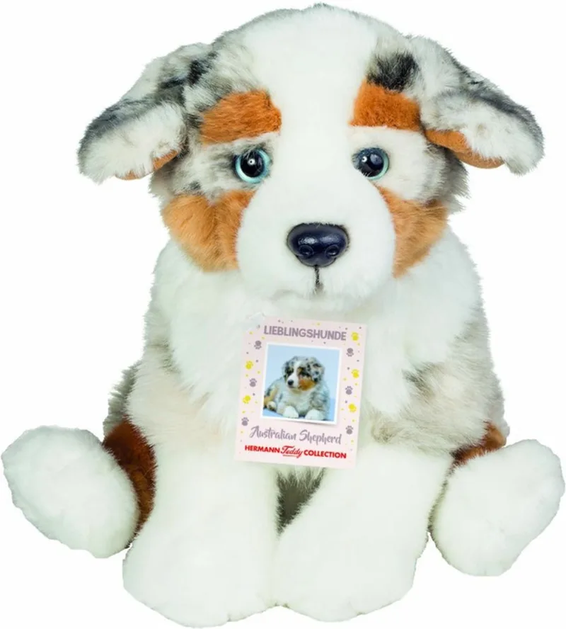 Knuffeldier - Australische herder pup - pluche knuffel - premium kwaliteit knuffel - 22 cm - honden knuffel de Hermann Teddy Collection en Multicolore – photo produit