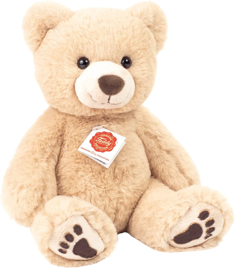 Knuffeldier beer Mikai - zachte pluche stof - premium kwaliteit knuffels - 31 cm - Beren de Hermann Teddy Collection en Beige – photo produit