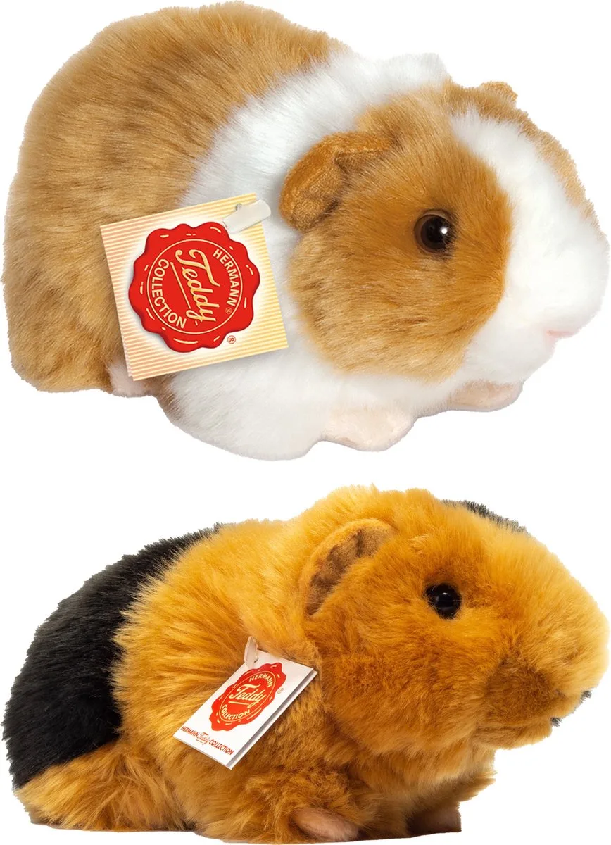 Knuffeldier Cavia set 2x stuks - zachte pluche - premium knuffels - 20cm - Kleurenmix de Hermann Teddy Collection en Multicolore – photo produit