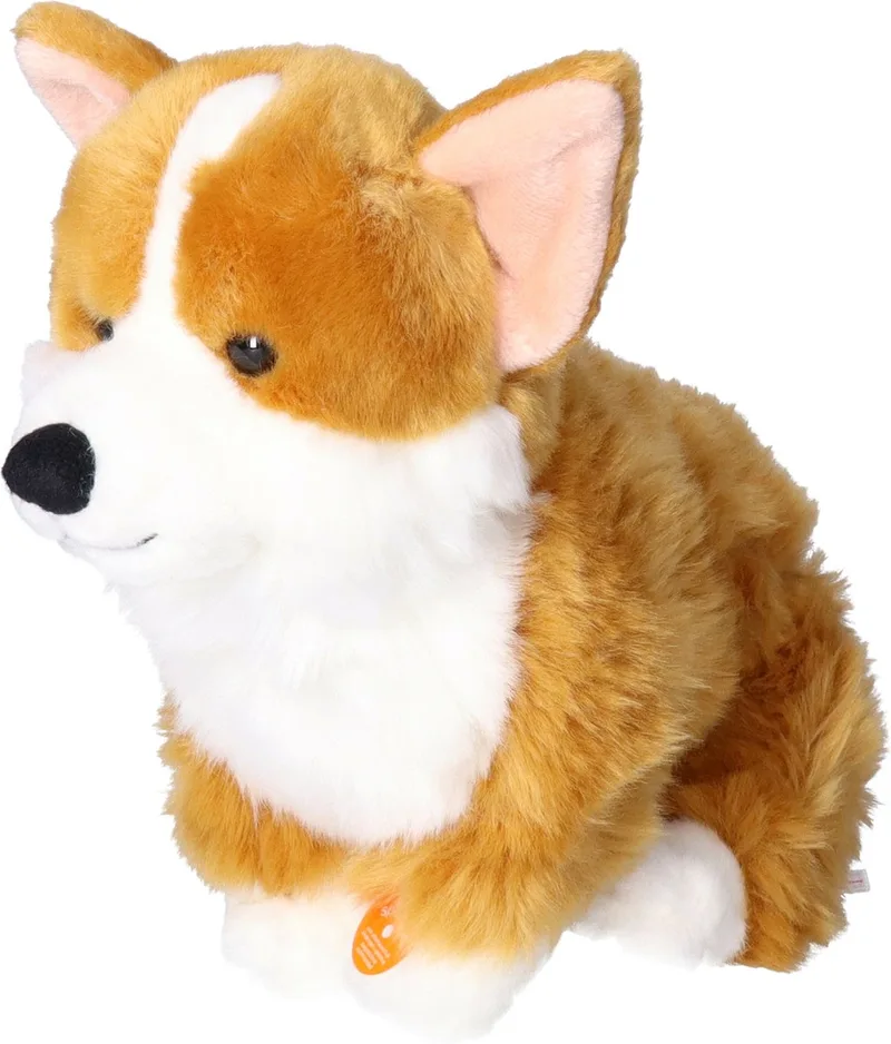 Knuffeldier Corgi hond - zachte pluche stof - premium knuffels - bruin/wit - 30 cm fra Hermann Teddy Collection i Brun – produktbillede