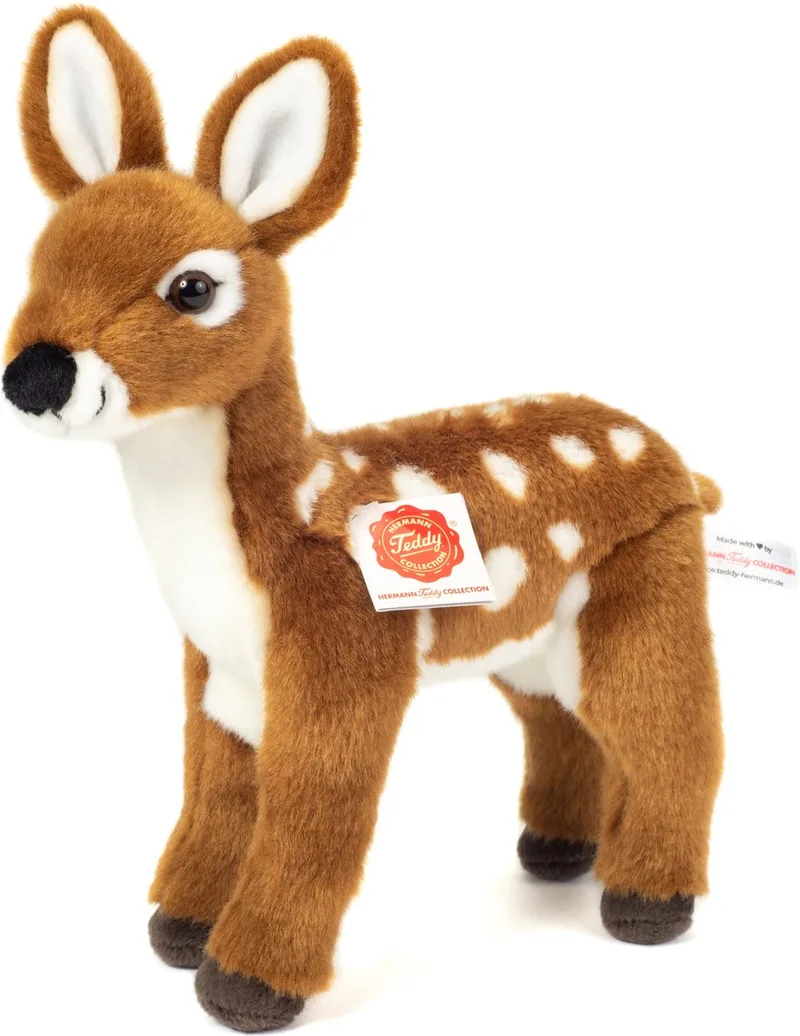 Knuffeldier Hertje/ree - zachte pluche stof - premium knuffels - 23 cm - Hertjes van Hermann Teddy Collection in Bruin – productfoto