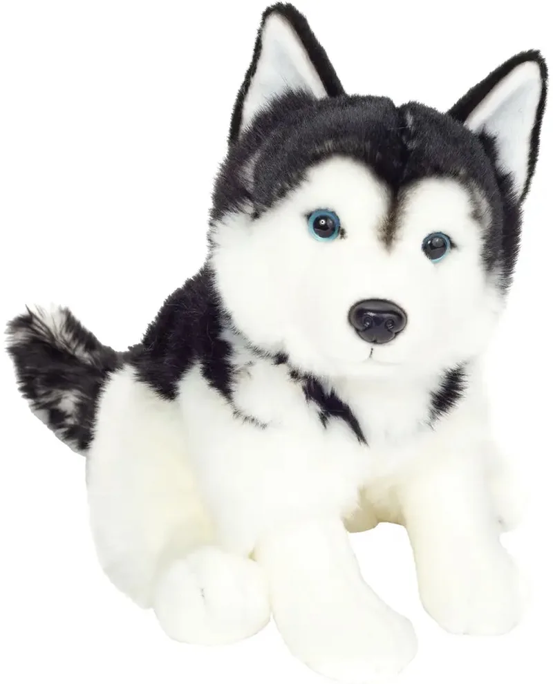 Knuffeldier hond Husky - zachte pluche - premium kwaliteit knuffels - grijs/wit - 30 cm by Hermann Teddy Collection in White – product photo