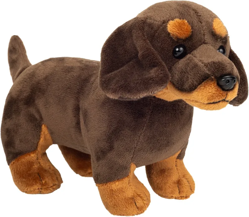 Knuffeldier hond Teckel - zachte pluche stof - premium kwaliteit knuffels - 21 cm by Hermann Teddy Collection in Donkerbruin – product photo