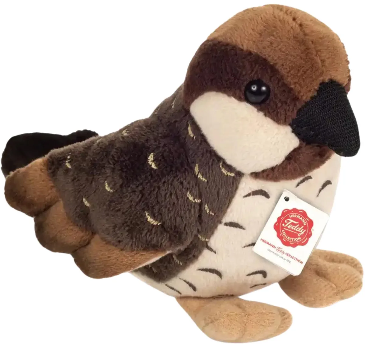 Knuffeldier Huismus - zachte pluche stof - premium kwaliteit knuffels - 12 cm - vogels - mussen by Hermann Teddy Collection in Brown – product photo