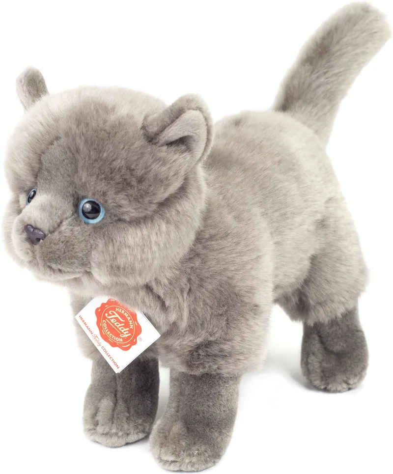 Knuffeldier Kartuizer kat/poes - zachte pluche stof - premium knuffels - 20 cm de Hermann Teddy Collection en Gris – photo produit