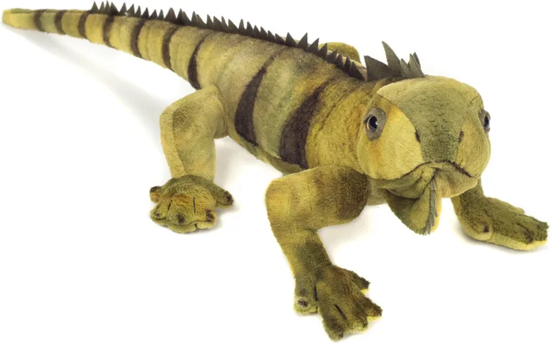 Knuffeldier Leguaan - zachte pluche stof - premium knuffels - 49 cm - Reptielen de Hermann Teddy Collection en Vert – photo produit