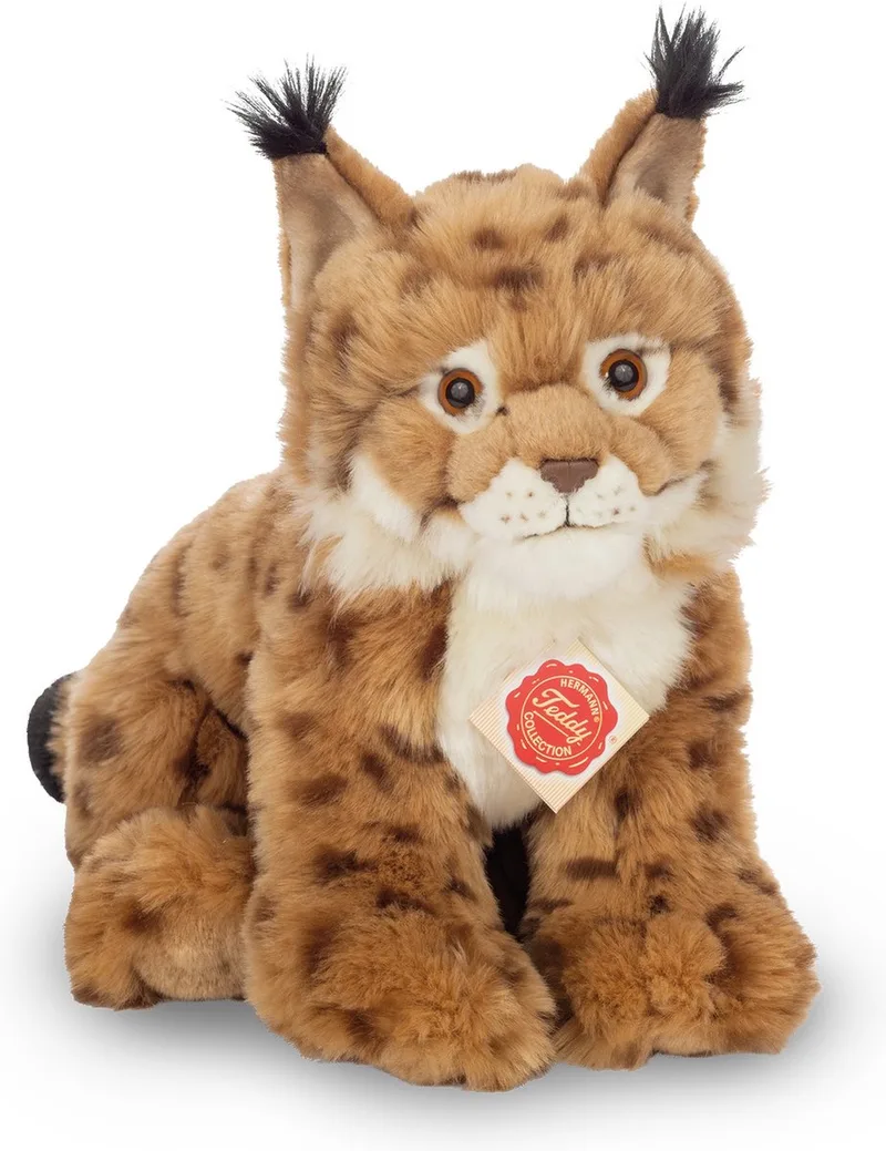 Knuffeldier Lynx - zachte pluche stof - premium knuffels - 26 cm by Hermann Teddy Collection in Lichtbruin – product photo