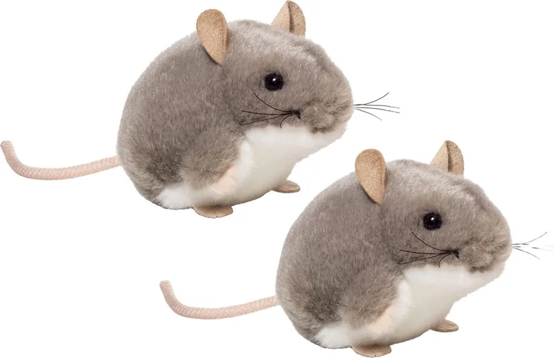 Knuffeldier Muis - 2x - pluche stof - premium kwaliteit knuffels - 9 cm von Hermann Teddy Collection in Grau – Produktfoto