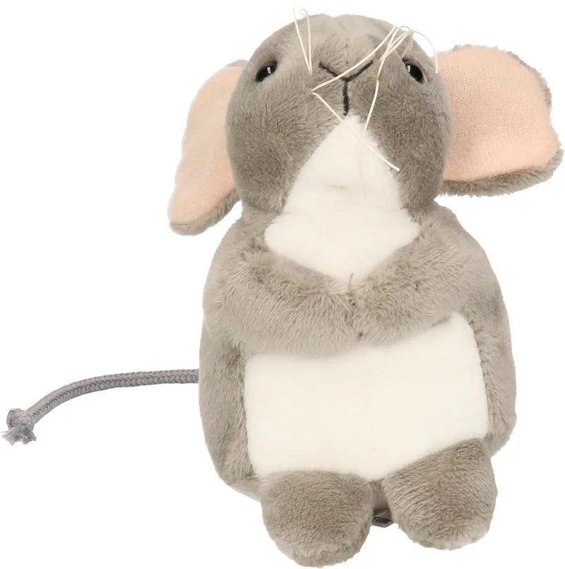 Knuffeldier Muis - pluche stof - premium kwaliteit knuffels - 11 cm - muizen fra Hermann Teddy Collection i Grå – produktbillede