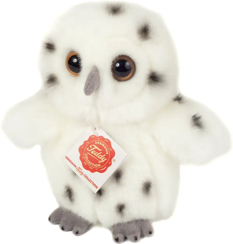Knuffeldier Sneeuwuil - zachte pluche stof - premium knuffels - 16 cm - Vogels/sneeuwuilen de Hermann Teddy Collection en Blanc – photo produit