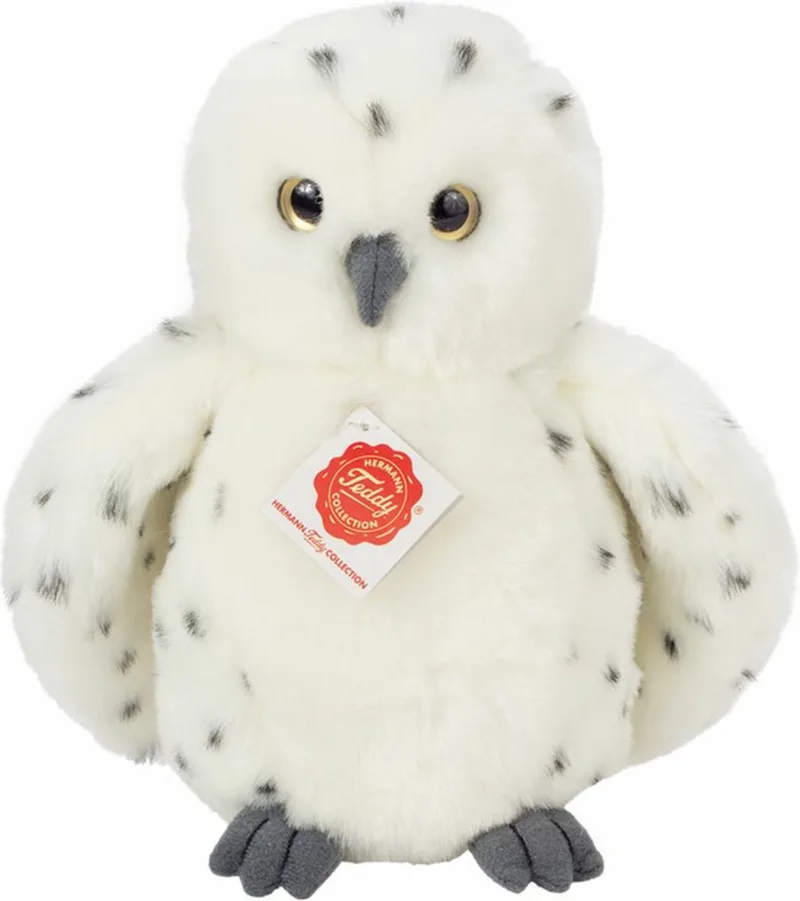 Knuffeldier Sneeuwuil - zachte pluche stof - premium knuffels - 21 cm - Vogels/uilen de Hermann Teddy Collection en Blanc – photo produit