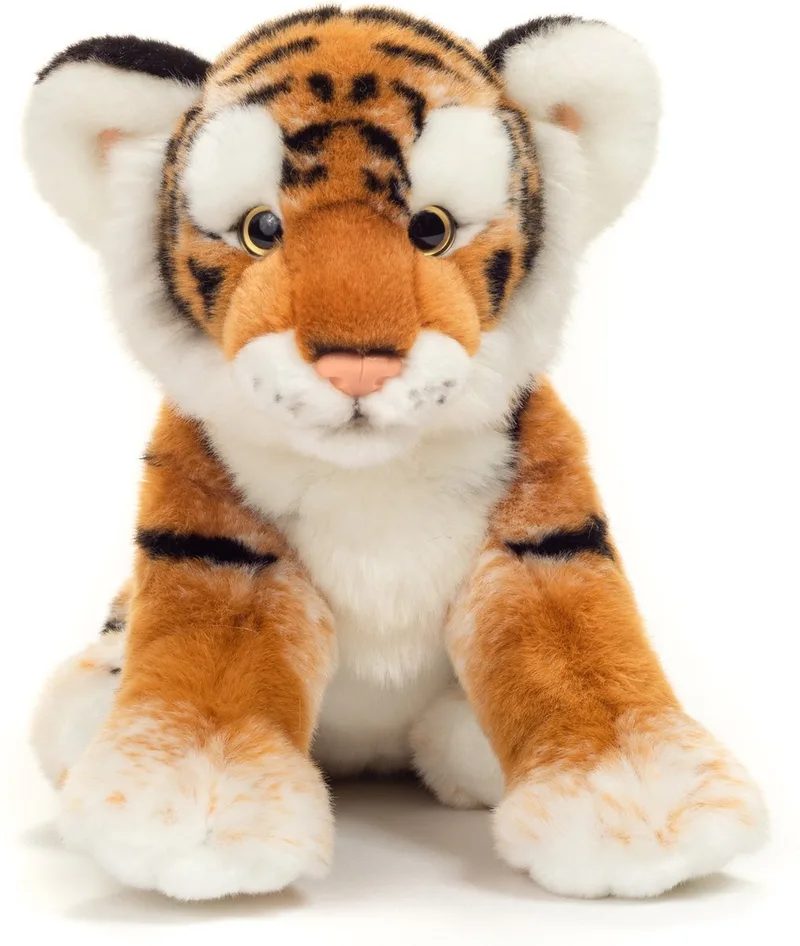 Knuffeldier Tijger - zachte pluche stof - premium knuffels - lichtbruin - 32 cm - wilde katten - roofdieren de Hermann Teddy Collection en "bruine – photo produit