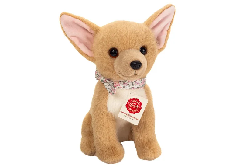 Kuscheltier Chihuahua, sitzend, 25 cm, zum Teil aus recyceltem Material van Hermann Teddy Collection in Beige – productfoto
