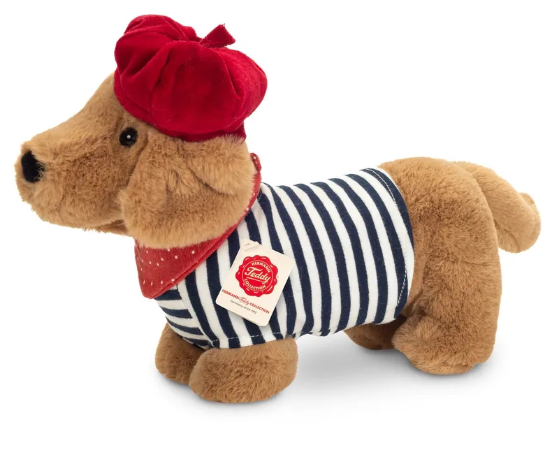 Kuscheltier Dackel Claude, 26 cm fra Hermann Teddy Collection i Brun – produktbillede