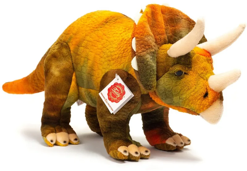Kuscheltier Dinosaurier Triceratops, 42 cm, zum Teil aus recyceltem Material de Hermann Teddy Collection en Marron, Multicolore – photo produit