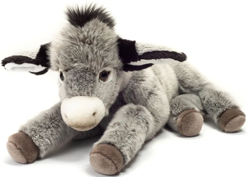 Kuscheltier Esel liegend, 50 cm, zum Teil aus recyceltem Material de Hermann Teddy Collection en Marron, Gris – photo produit