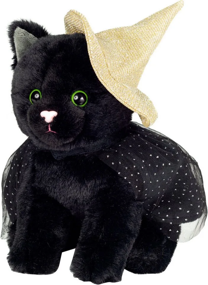 Kuscheltier Halloween Katze, 20 cm de Hermann Teddy Collection en Noir – photo produit