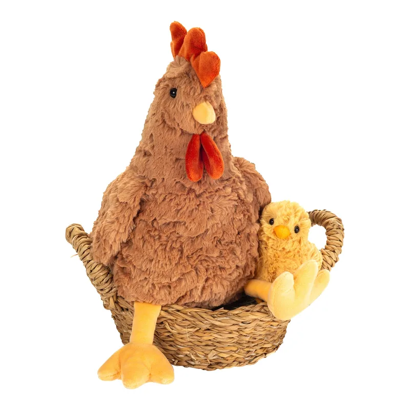 Kuscheltier Henne Gloria 28 cm van Hermann Teddy Collection in Bruin, 28 × 25 × 16 mm – productfoto 2 van 2
