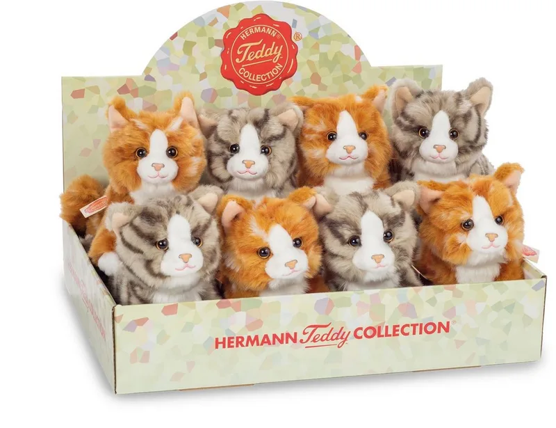 Kuscheltier Katzen 2-farbig sortiert 18 cm Hinweis: Ausführung nicht wählbar. Prei von Hermann Teddy Collection in Mehrfarbig – Produktfoto