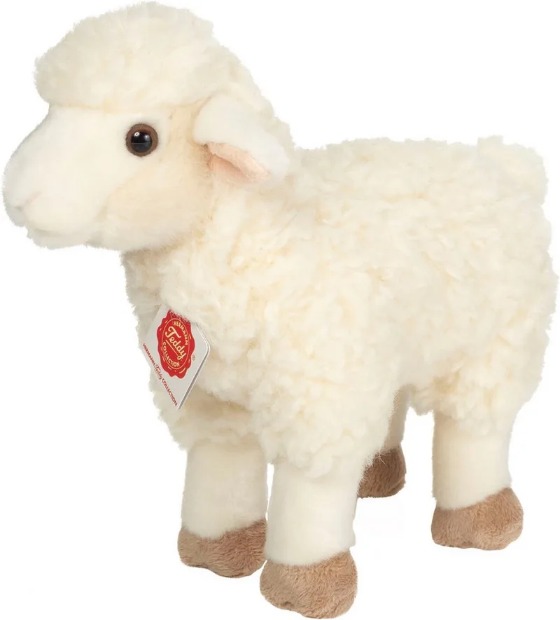 Kuscheltier Lamm, 25 cm, zum Teil aus recyceltem Material van Hermann Teddy Collection in Wit – productfoto