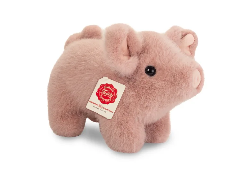 Kuscheltier Schwein Stella, stehend, 23 cm, zum Teil aus recyceltem Material fra Hermann Teddy Collection i Lyserød – produktbillede