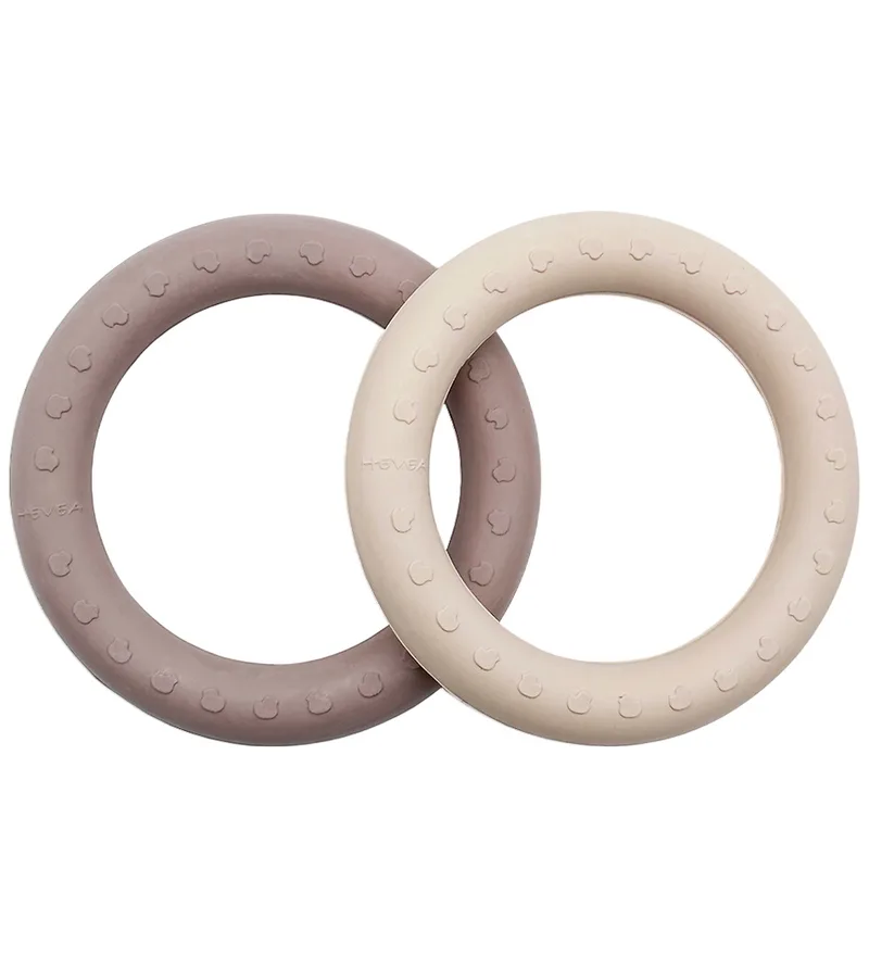 Bijtring - 2-pack - Zand & Tan Beige van Hevea – productfoto