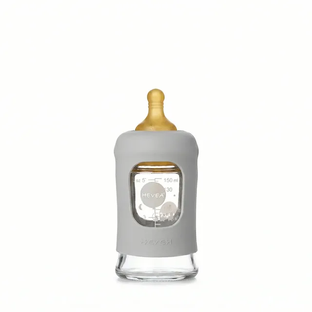 Glazen Fles - Brede Hals 150ml - Met Sleeve - Gorgeous Grey