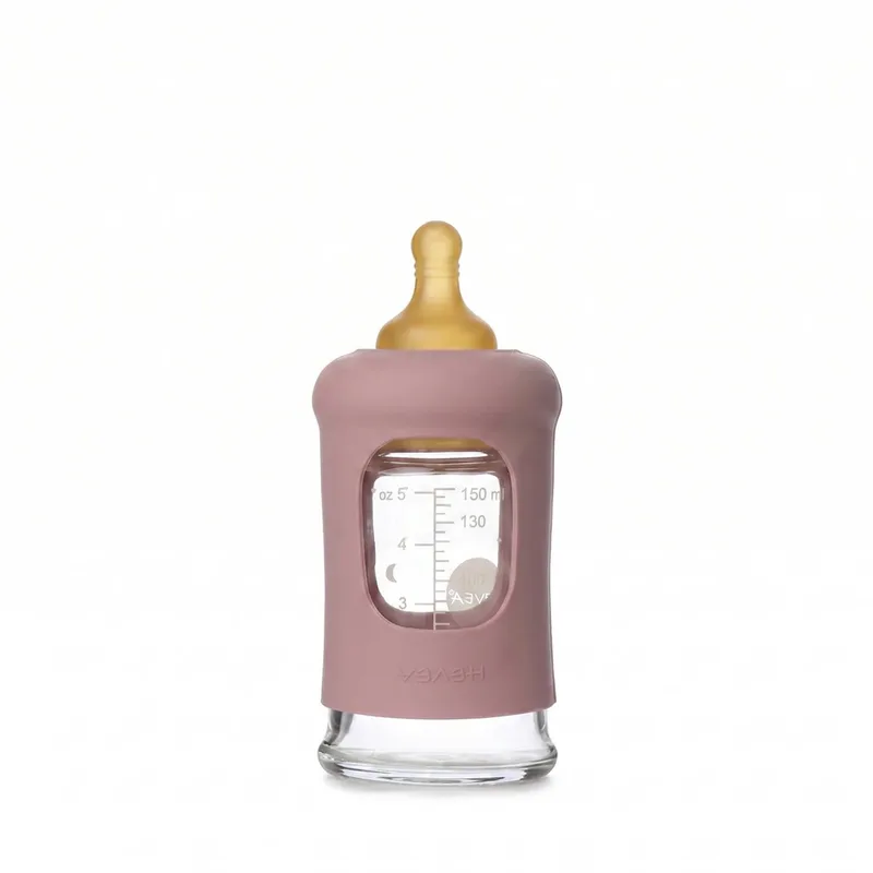 Glazen Fles - Brede Hals 150ml - Met Sleeve de Hevea en Rosewood – photo produit