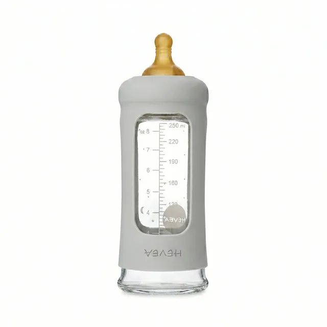 Glazen Fles - Brede Hals 250ml - Met Sleeve - Gorgeous Grey