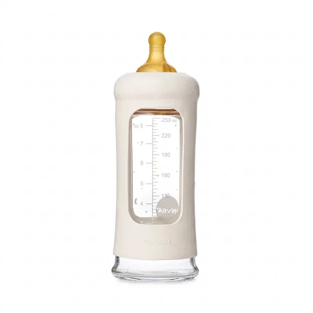 Glazen Fles - Brede Hals 250ml - Met Sleeve - Milky White