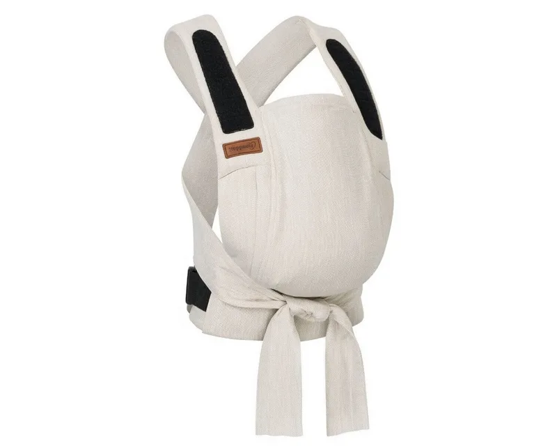 Babytrage Bondolino b.pure, Komforttrage ab Geburt (3 - 20 kg) Bauchtrage, Rückentrage & Hüfttrage van Hoppediz in Beige – productfoto