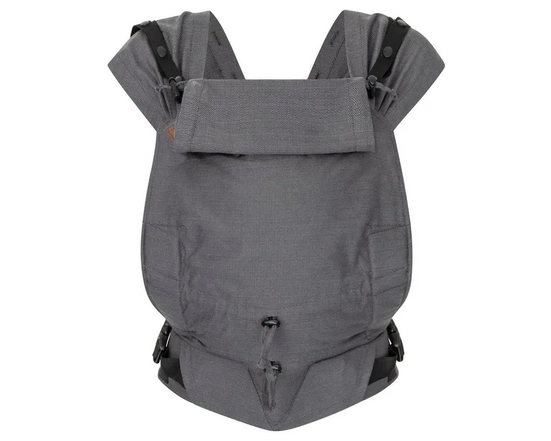 Babytrage Primeo, ab Geburt (2,5 kg) Bauchtrage & Rückentrage aus 100 % Bio-Baumwolle van Hoppediz in Grün, rot – productfoto